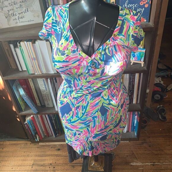 Lilly Pulitzer XXS Palmira shift dress in Palm Reader print - Picture 2 of 4